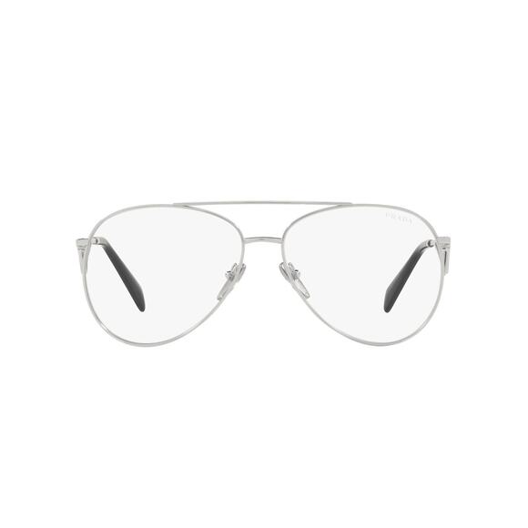 PRADA SPR 73Z 1BC-08N SILVER BLACK BLUE LIGHT EYEGLASSES SUNGLASSES FRAMES 58-14 - Picture 2 of 4